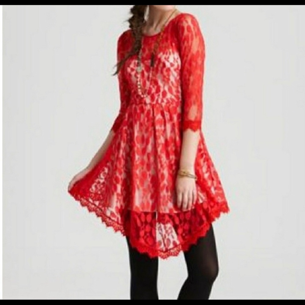 Free People Mesh Lace Dress